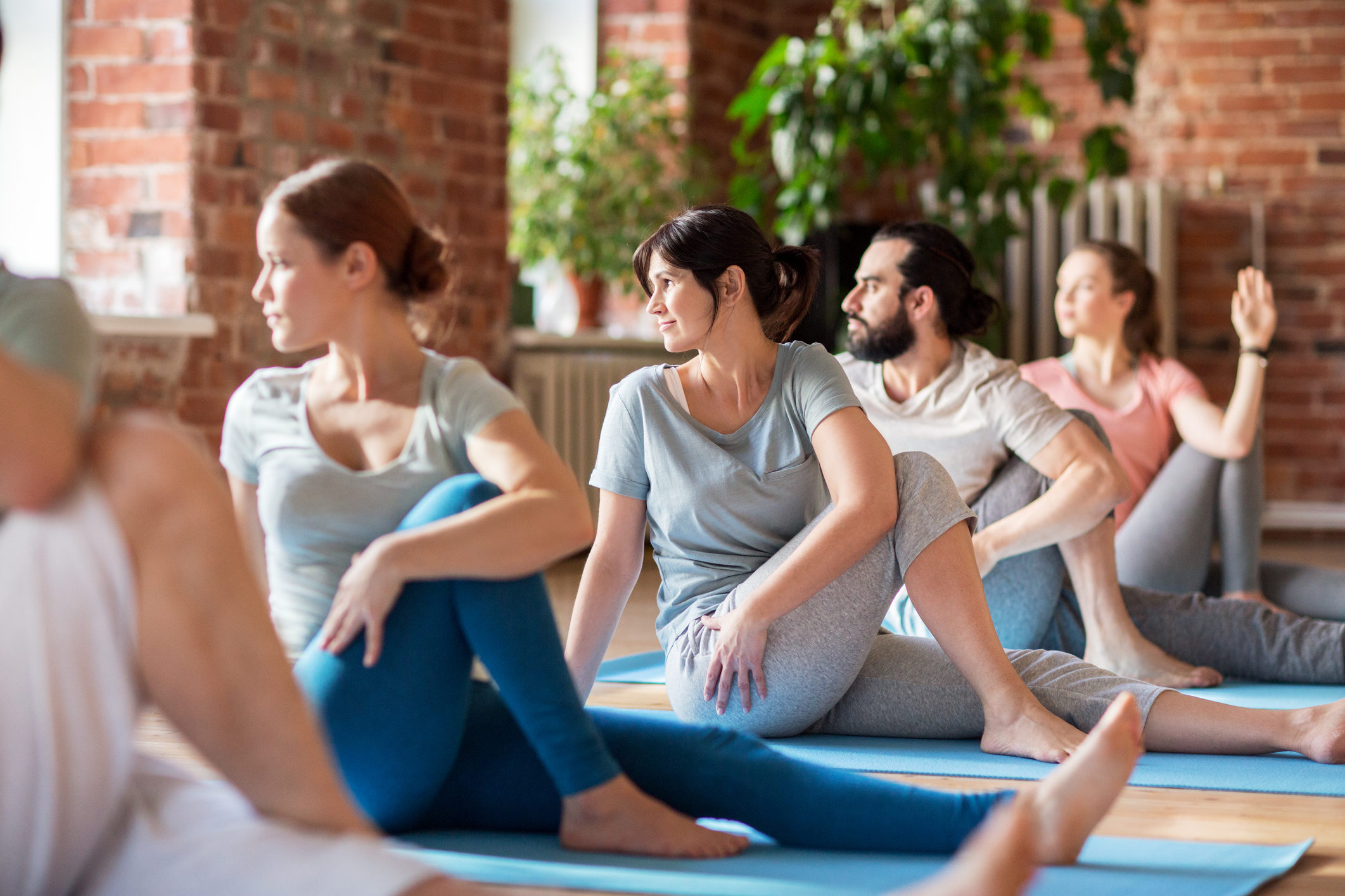 Group of People Doing Yoga Exercises